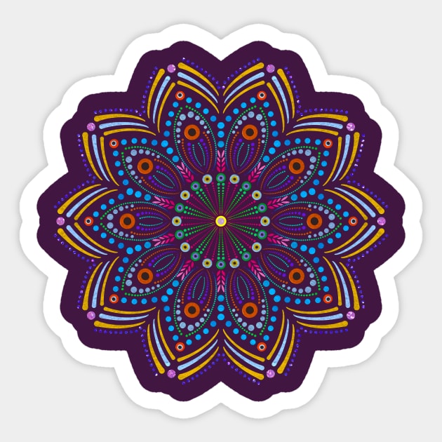 Nature Dot Art Illusion Mandala Sticker by Jane Izzy Designs